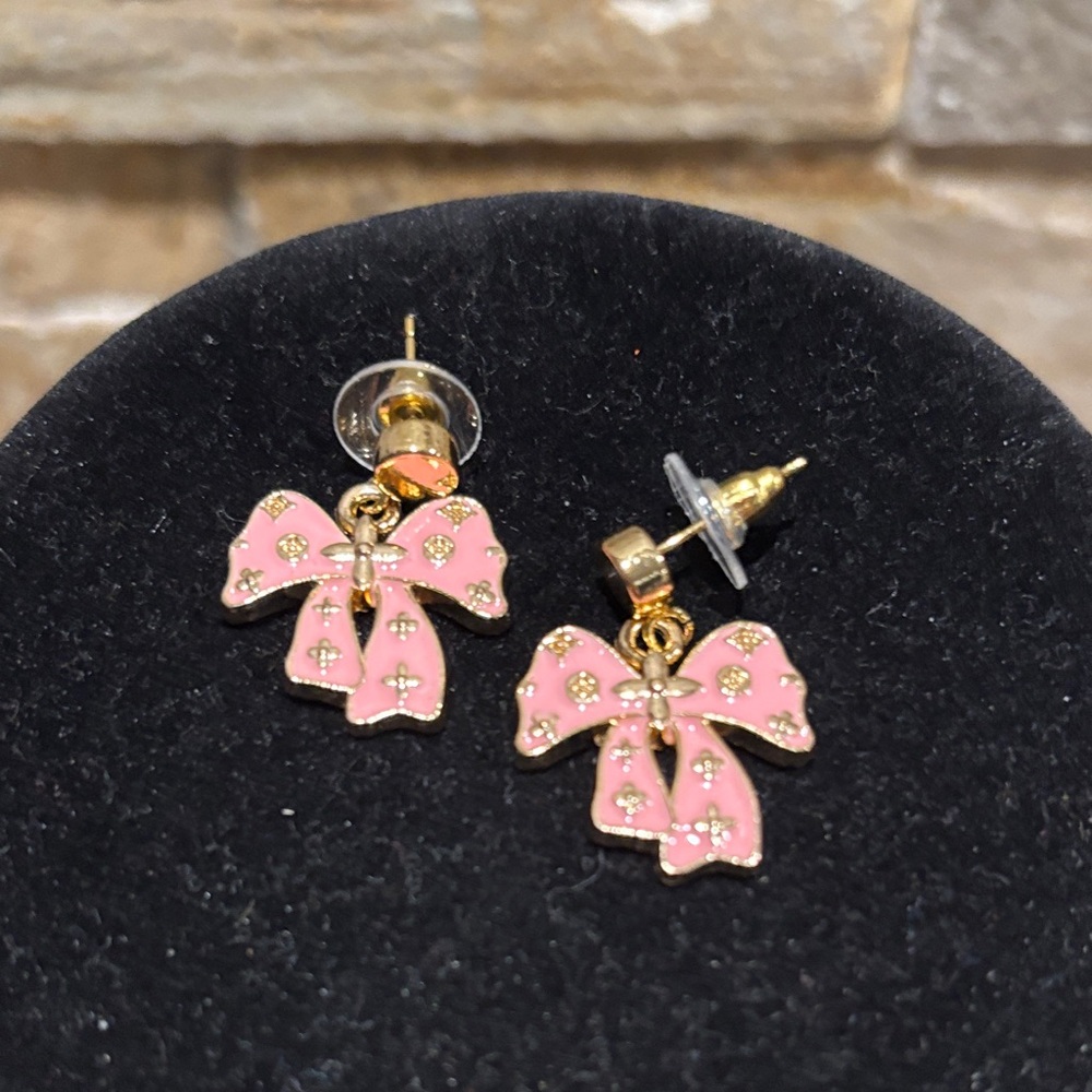 Pink LV Bow Earrings